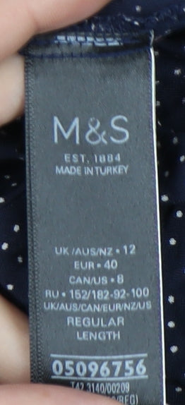 Marks and Spencer Women's Blue Polka Dot Skirt, Size 12