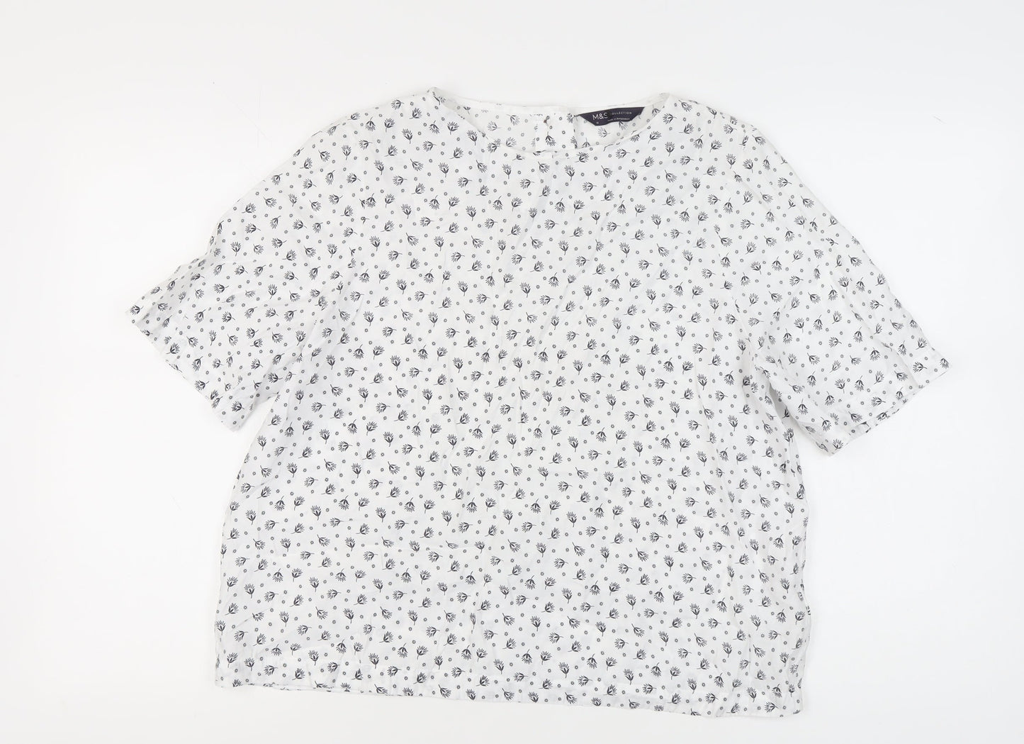 Womens UK Size 16 Marks and Spencer White Basic Blouse