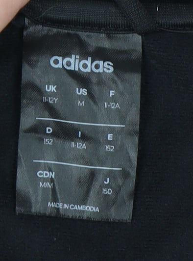 Adidas Boys Black Full Zip Sweatshirt 11-12 Years