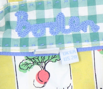 Boden Women's Yellow Floral Button-Up Shirt Size 6