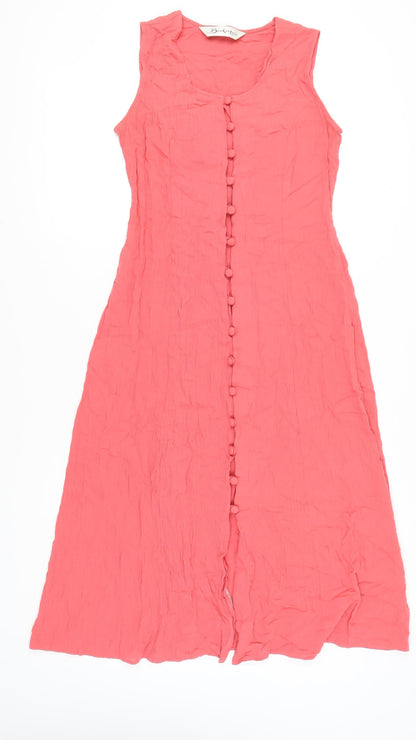 Berkertex Women's Pink Sleeveless Button Dress, Size 12