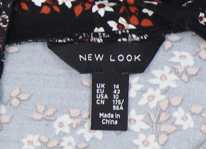 New Look Women's Black Floral Dress Size 14
