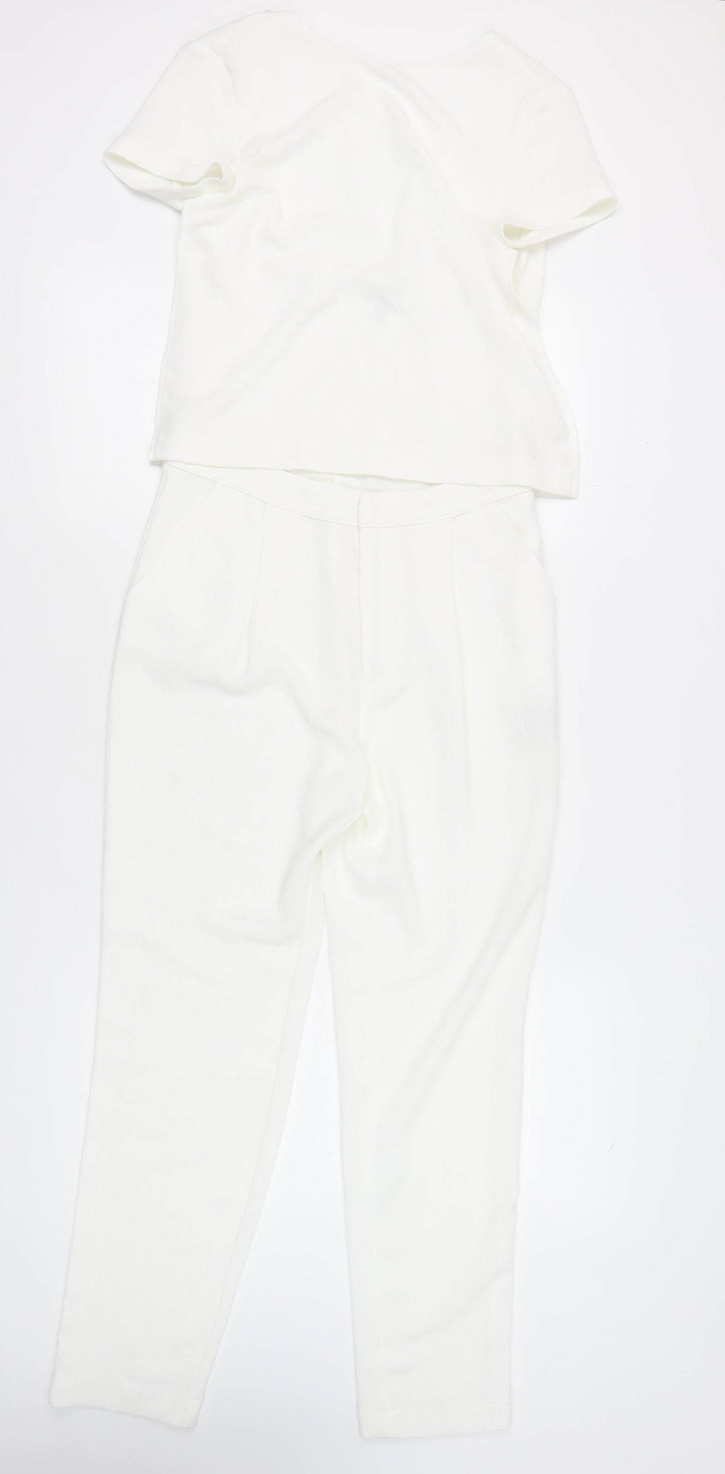 Zara Women's White Jumpsuit Short Sleeve Size S