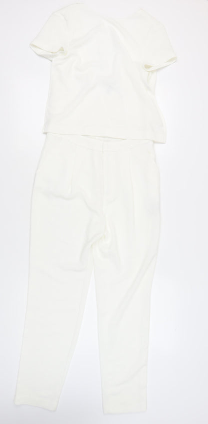 Zara Women's White Jumpsuit Short Sleeve Size S