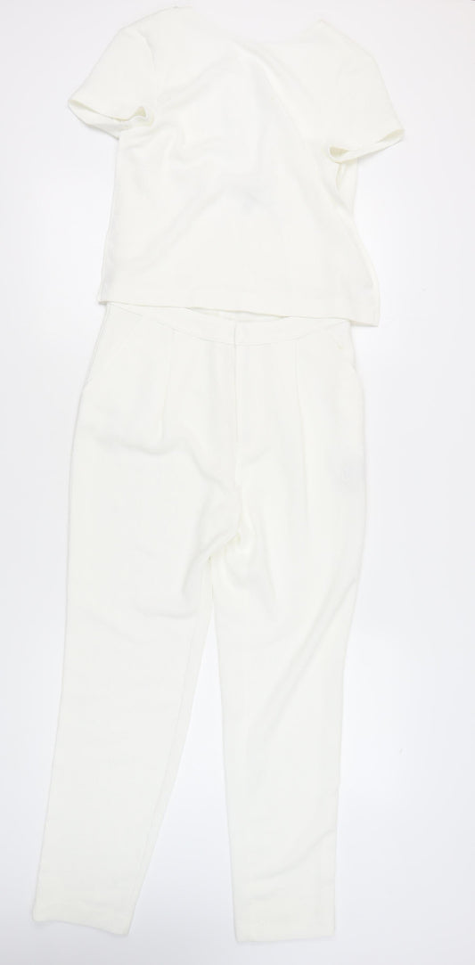 Zara Women's White Jumpsuit Short Sleeve Size S