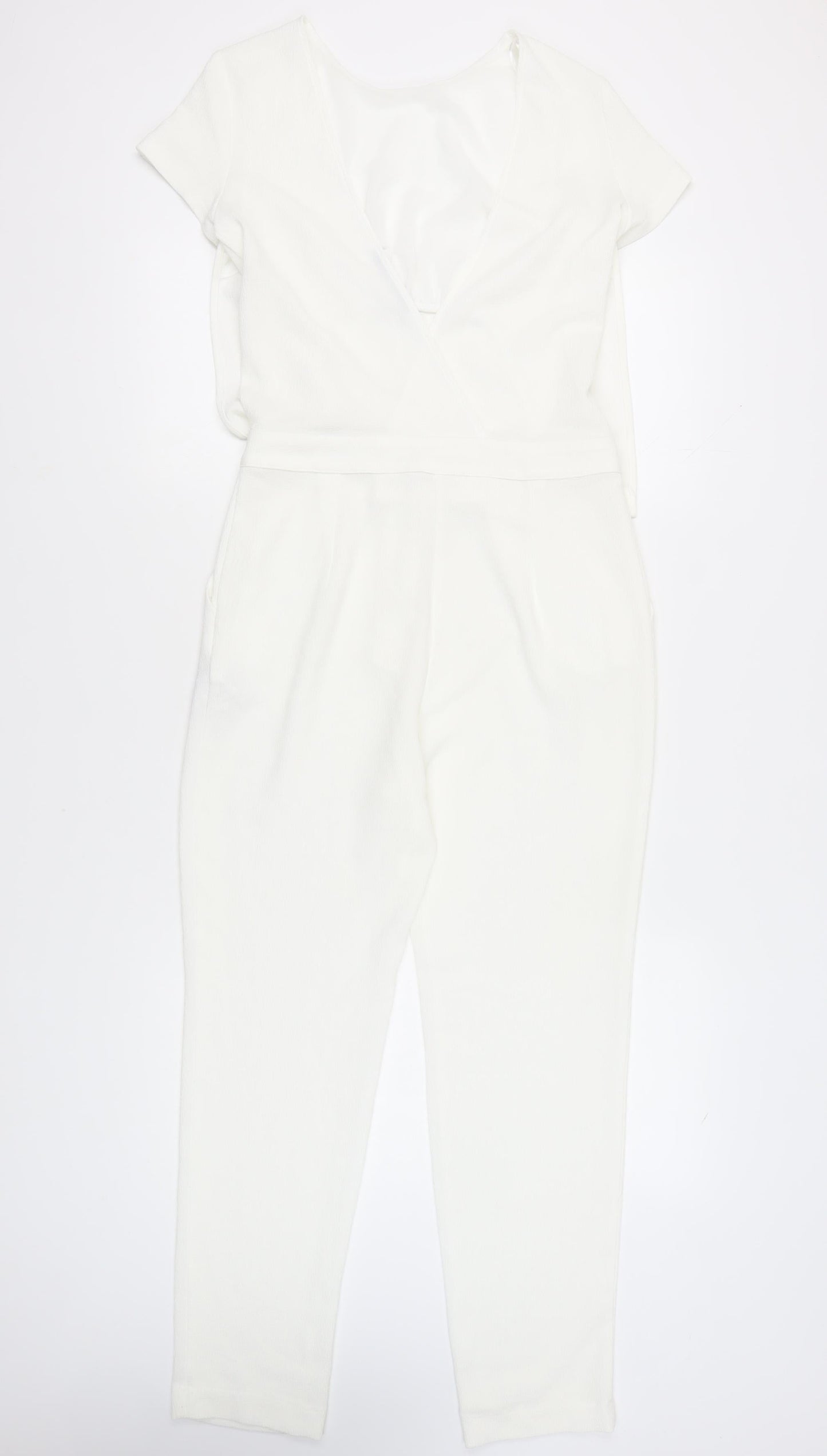 Zara Women's White Jumpsuit Short Sleeve Size S