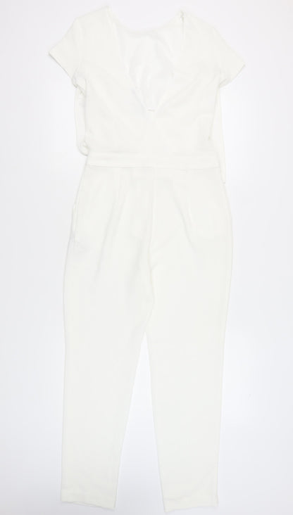 Zara Women's White Jumpsuit Short Sleeve Size S