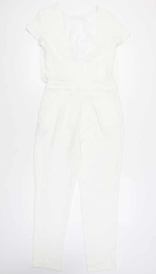 Zara Women's White Jumpsuit Short Sleeve Size S