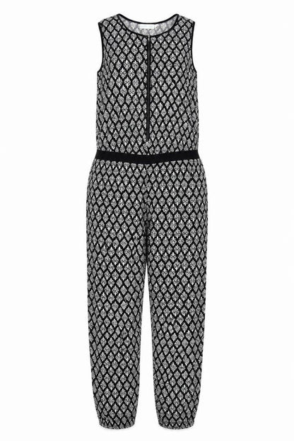 JoJo Maman Bébé Women's Black S Jumpsuit Geometric Sleeveless