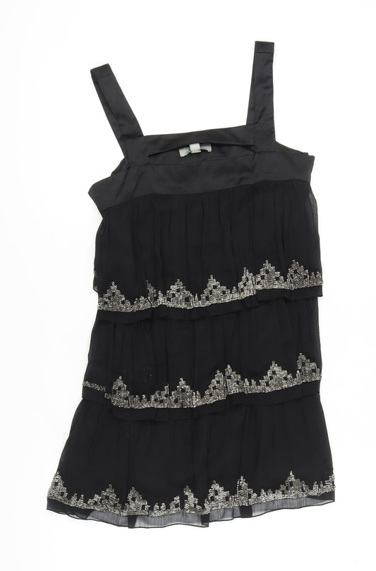 Monsoon Women's Black Beaded Party Dress, Size 12