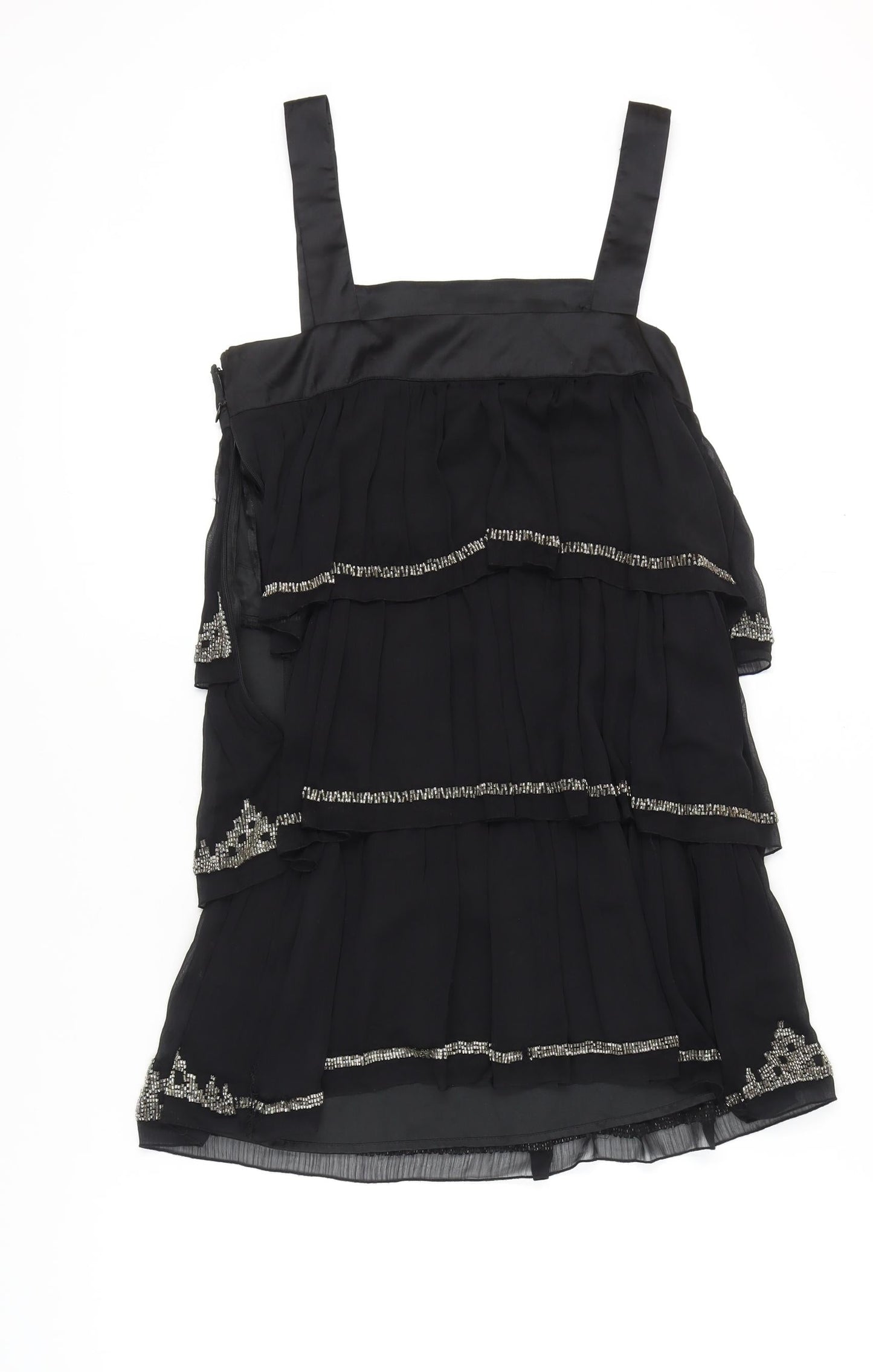 Monsoon Women's Black Beaded Party Dress, Size 12