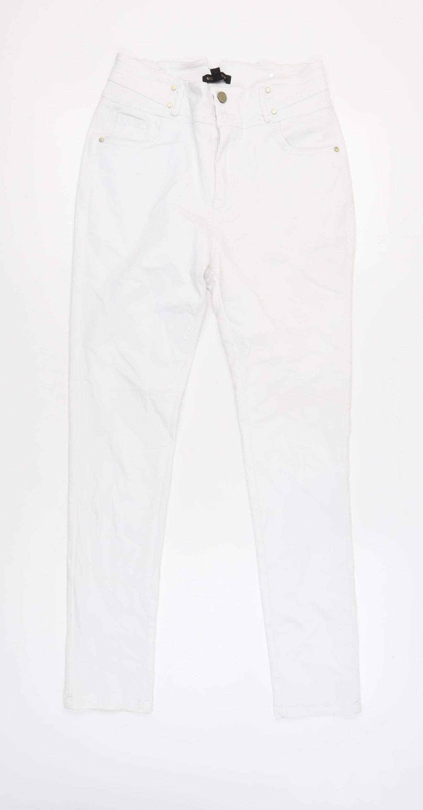 QED London Women's White Skinny Jeans Size 10