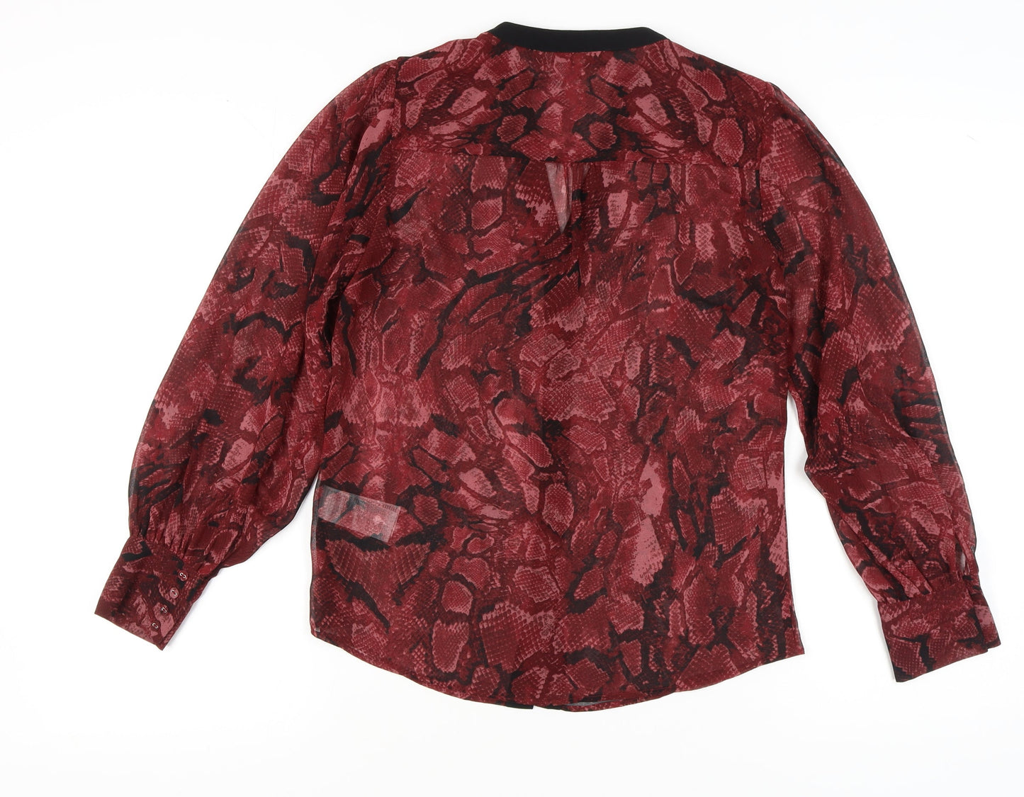 Womens UK Size 8 Oasis Red Classic Button-Up