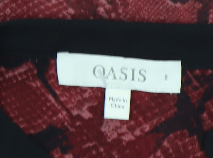 Womens UK Size 8 Oasis Red Classic Button-Up