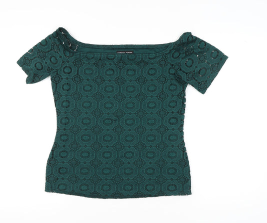 Womens UK Size 14 Dorothy Perkins Green Basic Blouse