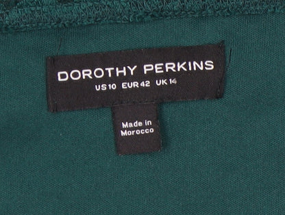 Womens UK Size 14 Dorothy Perkins Green Basic Blouse