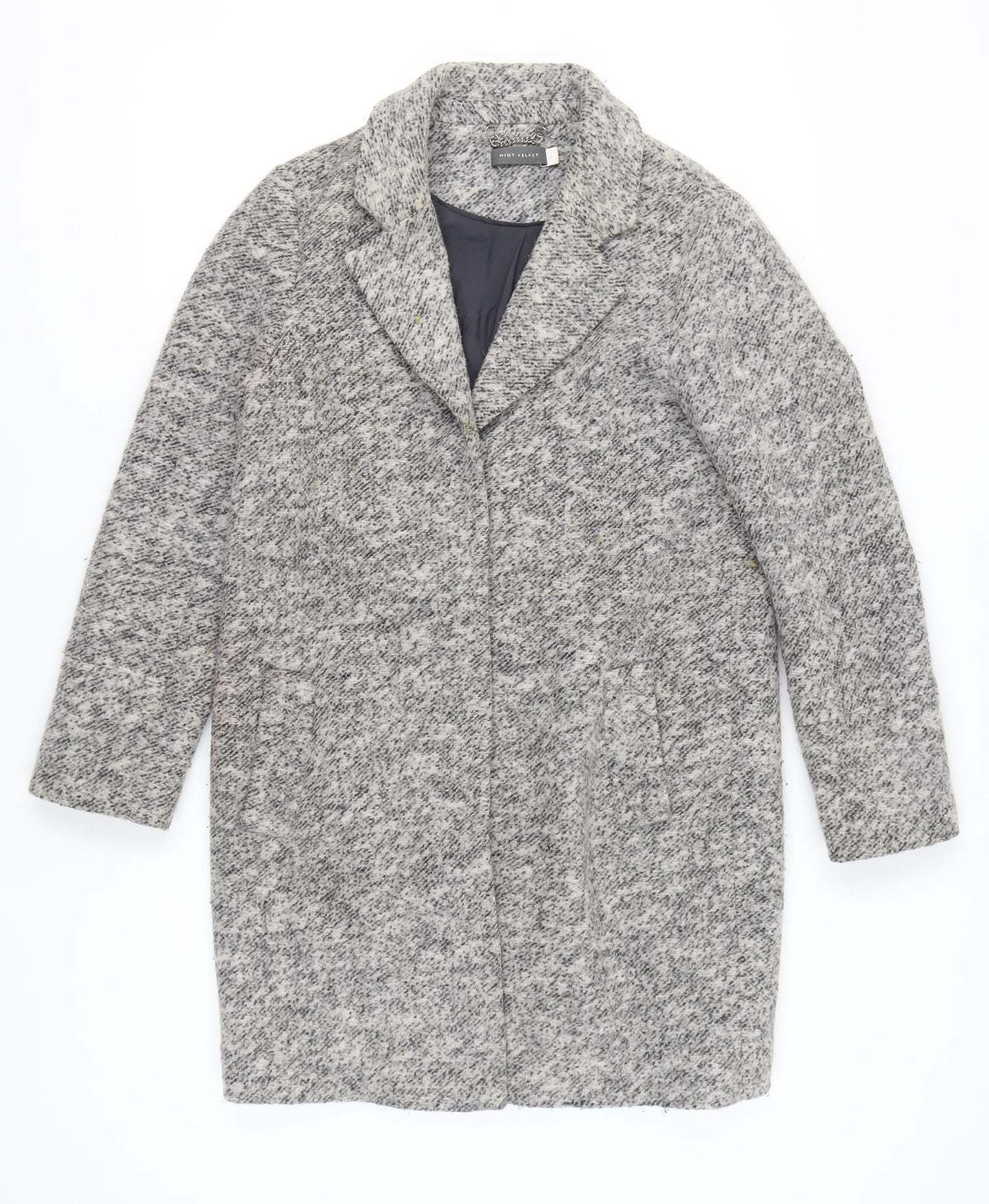Womens UK Size 12 Mint Velvet Grey Overcoat