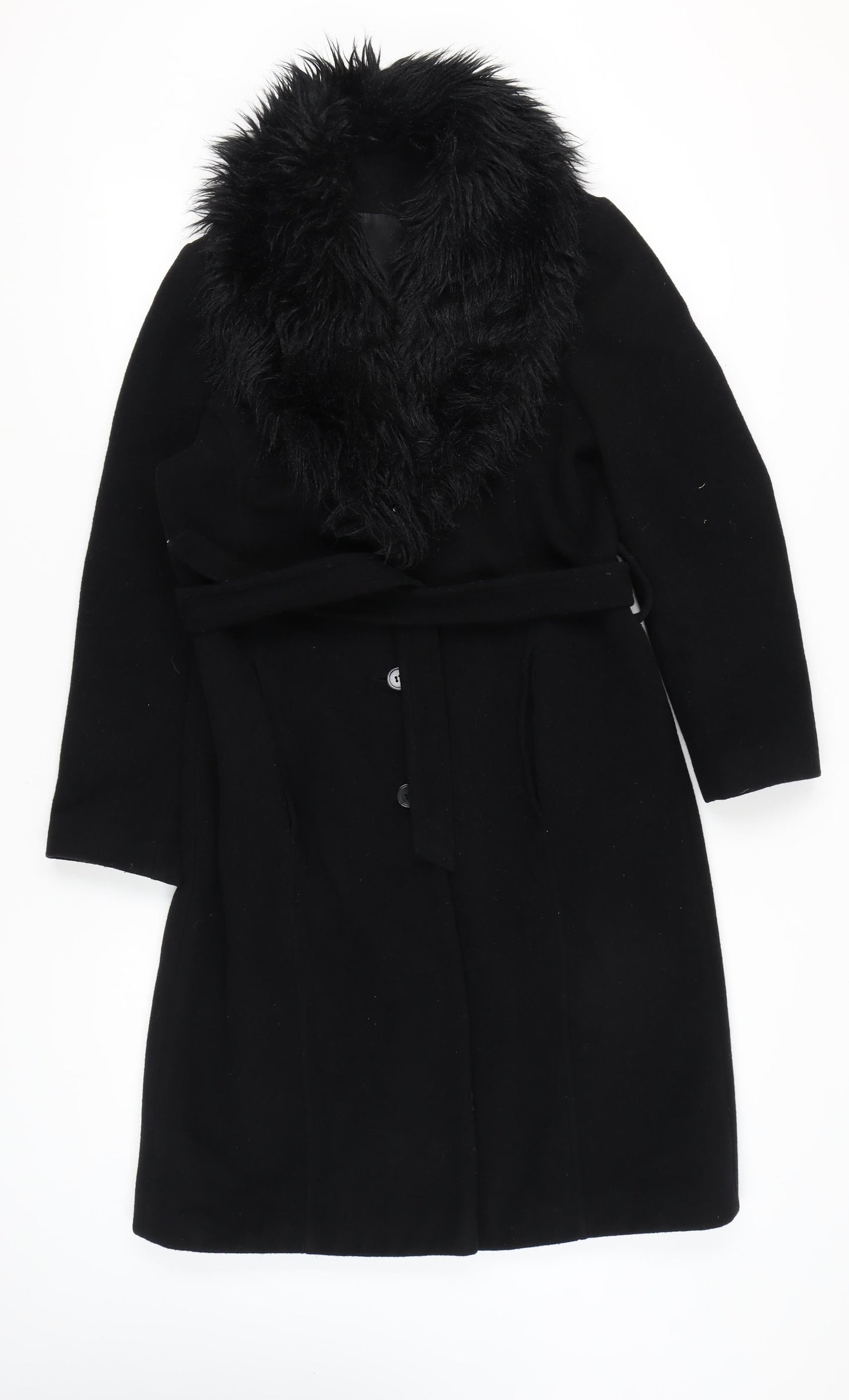 Bay Women's Black Wool Blend Overcoat Size 12