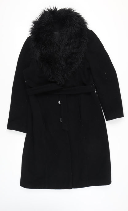 Bay Women's Black Wool Blend Overcoat Size 12