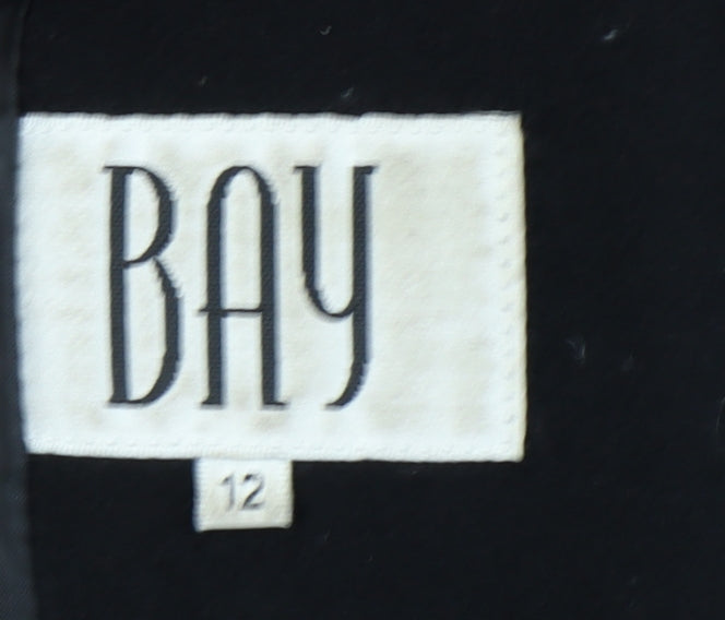 Bay Women's Black Wool Blend Overcoat Size 12