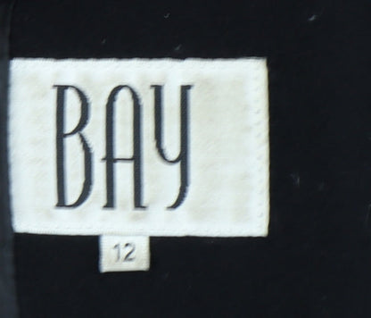 Bay Women's Black Wool Blend Overcoat Size 12