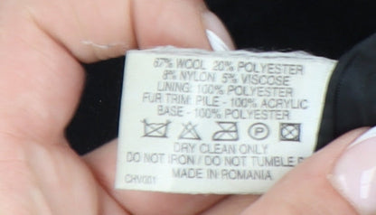 Bay Women's Black Wool Blend Overcoat Size 12