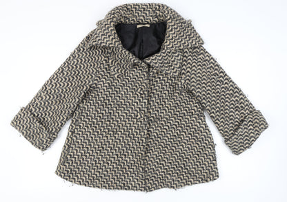 Darling Women's Multicoloured Tweed Coat, Size M, Button Accents