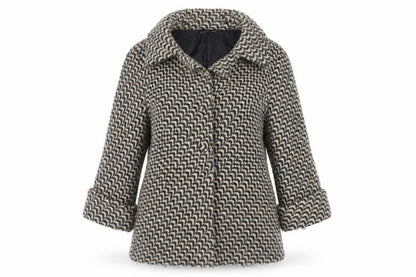 Darling Women's Multicoloured Tweed Coat, Size M, Button Accents