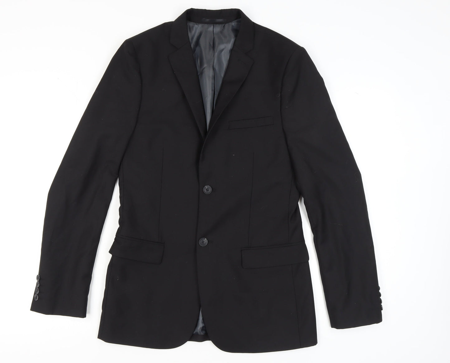Mens UK Size 36 Topman Regular Black Suit Jacket