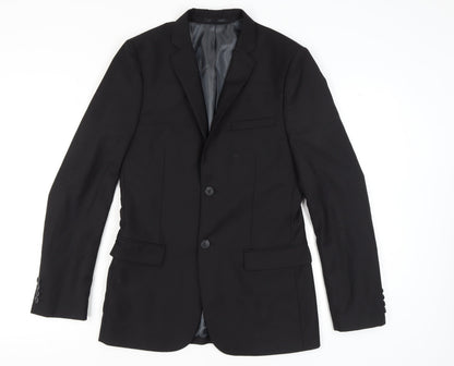 Mens UK Size 36 Topman Regular Black Suit Jacket