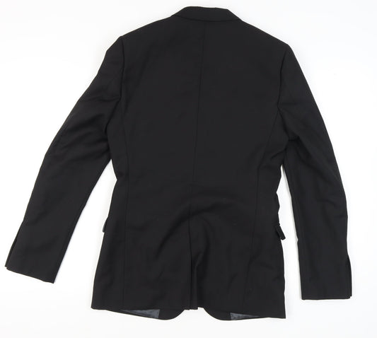 Mens UK Size 36 Topman Regular Black Suit Jacket