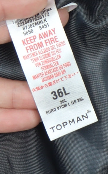 Mens UK Size 36 Topman Regular Black Suit Jacket
