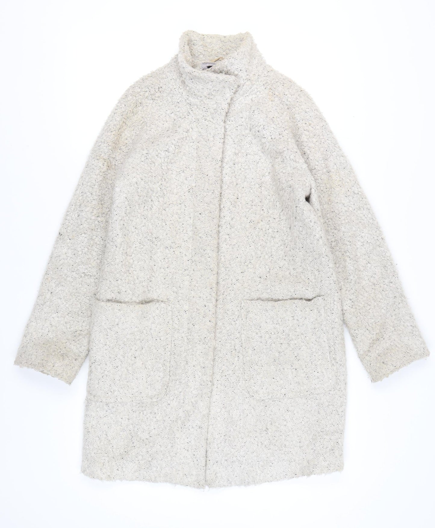 Womens UK Size 12 Betty Jackson Black Ivory Overcoat