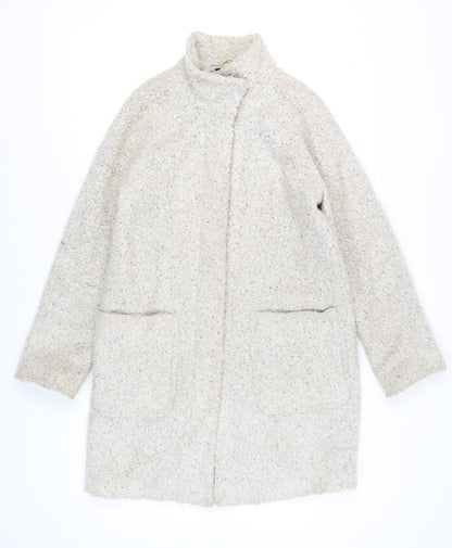 Womens UK Size 12 Betty Jackson Black Ivory Overcoat
