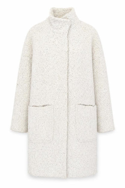 Womens UK Size 12 Betty Jackson Black Ivory Overcoat