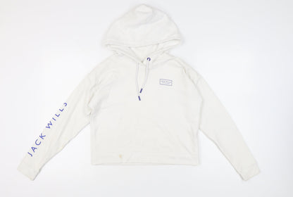 Womens UK Size 10 Jack Wills White Pullover Hoodie