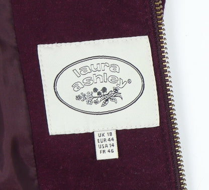 Laura Ashley Women's Purple Wool Blend Coat Size 18