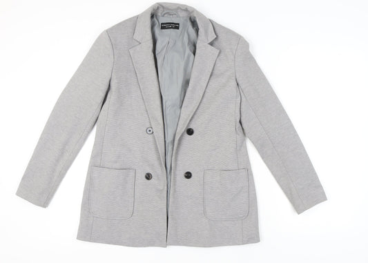 Dorothy Perkins Women's Grey Blazer, Size 8, Double-Breasted