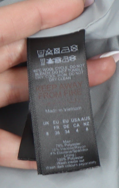 Dorothy Perkins Women's Grey Blazer, Size 8, Double-Breasted