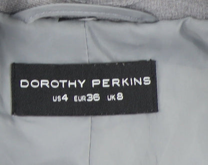 Dorothy Perkins Women's Grey Blazer, Size 8, Double-Breasted