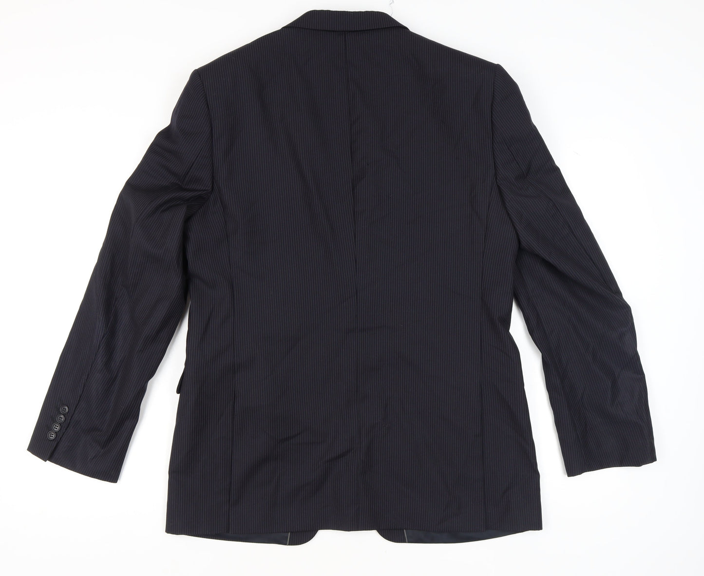 John Lewis Men's Black Long Blazer, 42L Wool Jacket