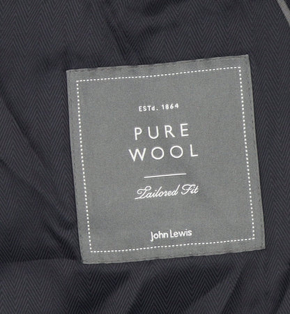John Lewis Men's Black Long Blazer, 42L Wool Jacket