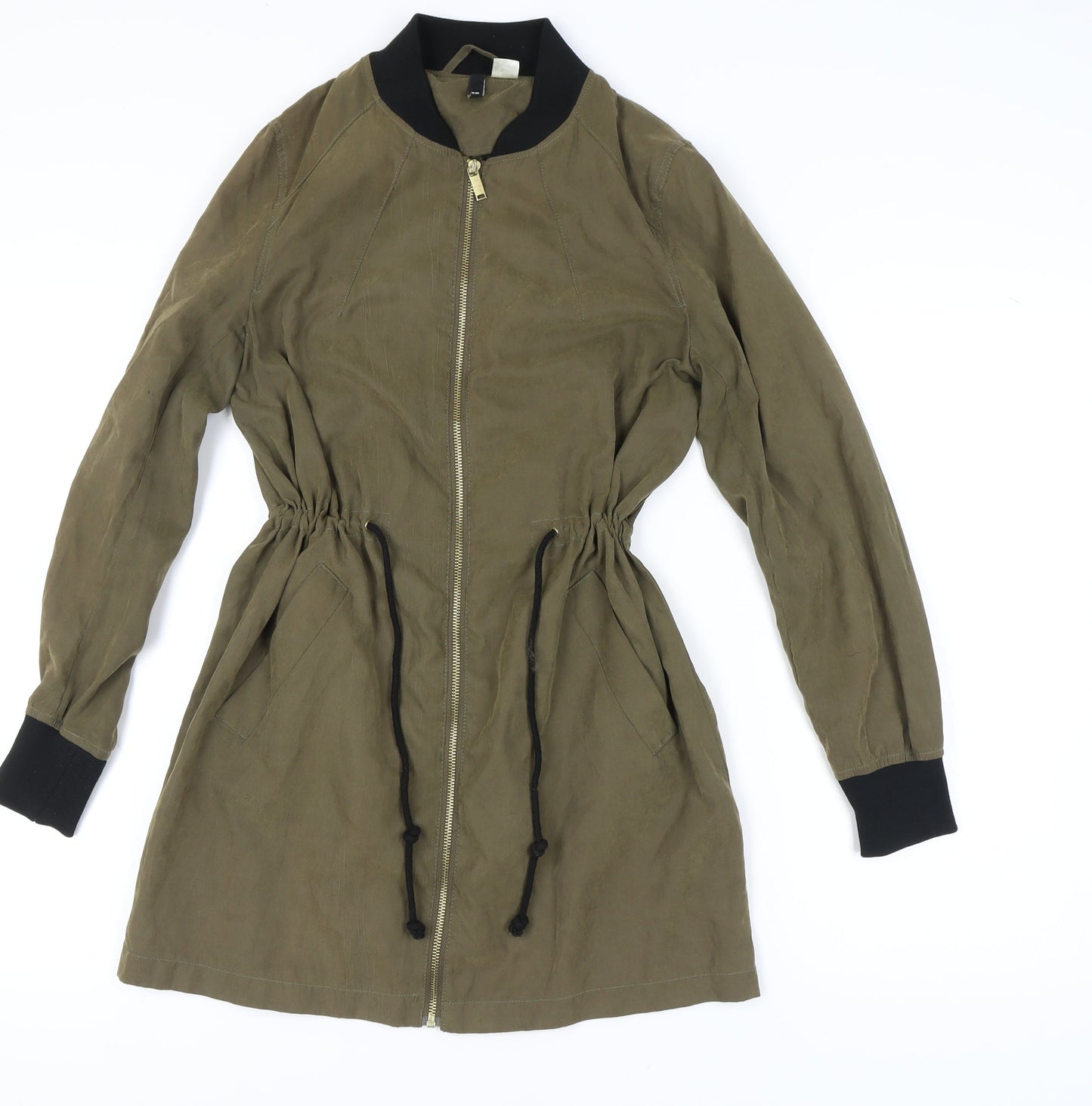 Womens UK Size 12 H&M Green Bomber Jacket