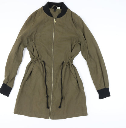 Womens UK Size 12 H&M Green Bomber Jacket