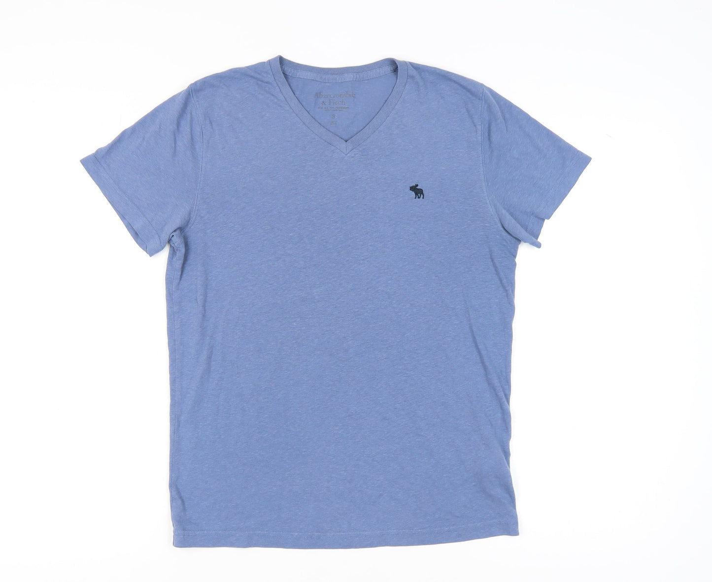Abercrombie & Fitch Men's Blue V-Neck T-Shirt S