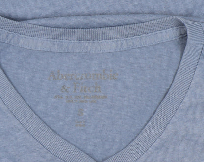 Abercrombie & Fitch Men's Blue V-Neck T-Shirt S