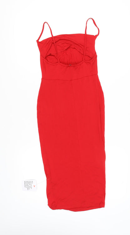 ASOS DESIGN Women's Red Strappy Dress Size 8