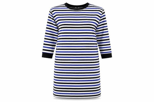 Front view of ASOS Women's Multicoloured Striped T-Shirt Dress, size 6