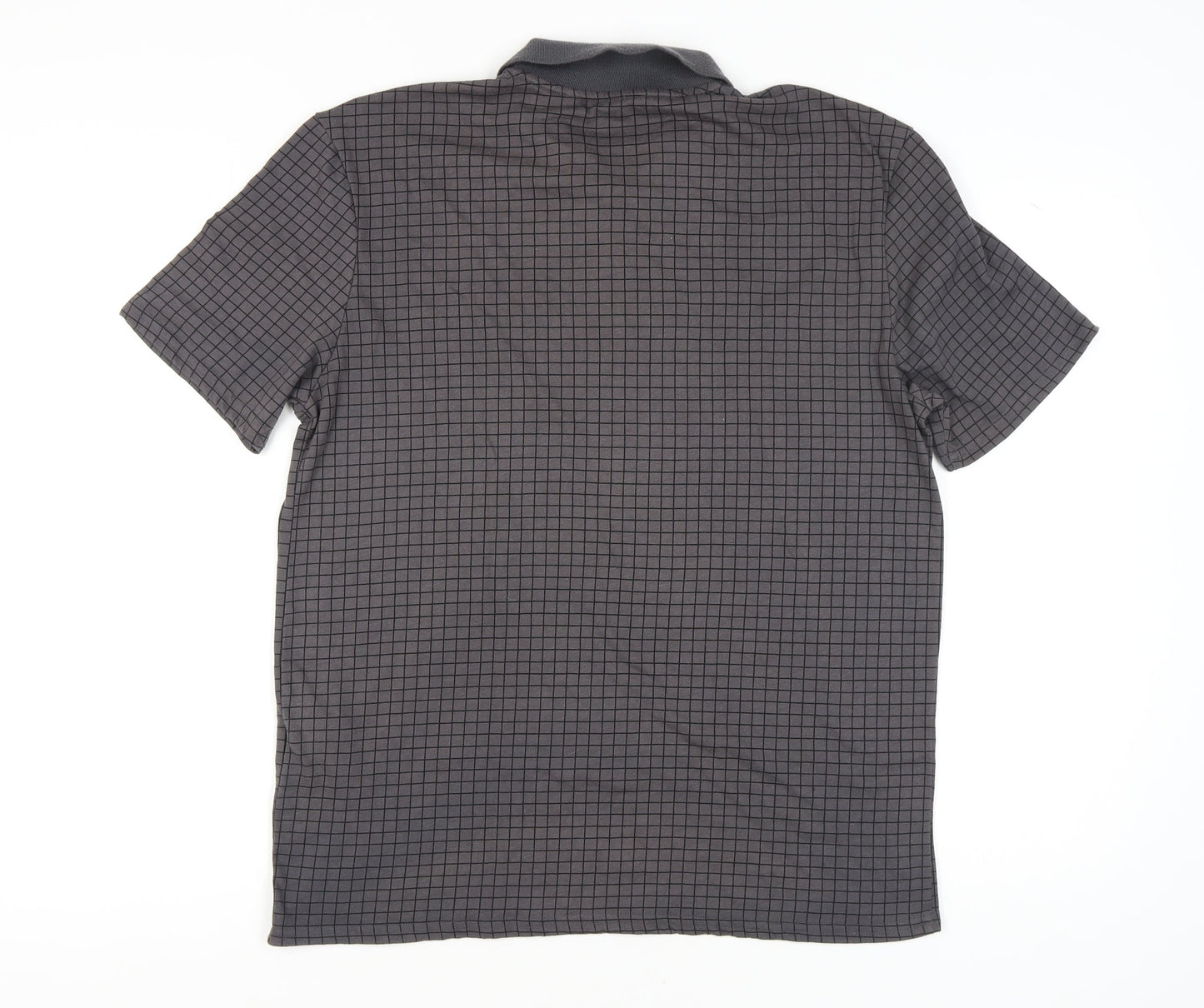 Slazenger Men's Black Check Polo Shirt - L