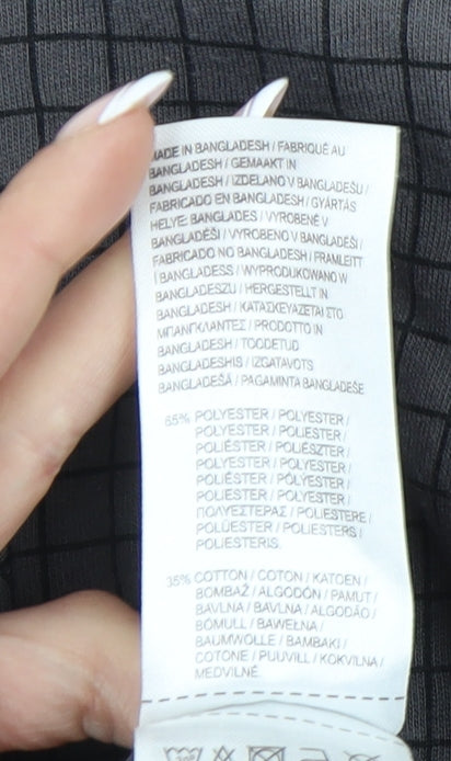 Slazenger Men's Black Check Polo Shirt - L